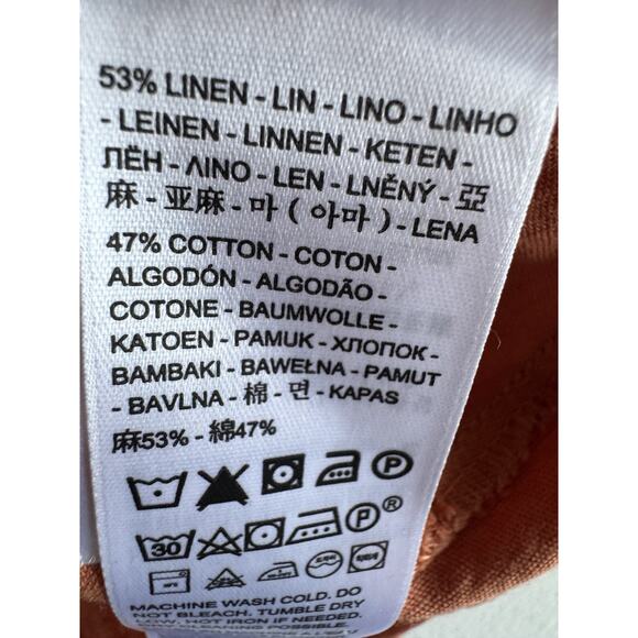 4 for $10 Levi’s Luisa Short Sleeve Crop Linen Cotton Blend Blouse Size Medium - Picture 4 of 9